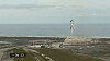 Starship SN10 avbildet idet raketten var i ferd med å lande. Landingen var vellykket, men kort tid etter tok raketten fyr og eksploderte.
