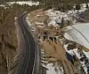 Dronefoto av litt av den aktuelle strekningen av riksvei 4. Foto: Statens vegvesen
