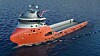 Illustrasjonen viser et forsyningsskip med Havyard 833 WE design.