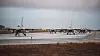 F-16 og F-35 taxer sammen opp til en «elephant walk» på Ørland flystasjon før take-off til fjorårets julestjerneformasjon. Foto: Marius Brustad / Forsvaret