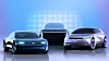 Konseptbiler fra Hyundai. Fra venstre: Ioniq 5, Ioniq 7 og Ioniq 6.