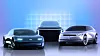 Konseptbiler fra Hyundai. Fra venstre: Ioniq 6, Ioniq 7 og Ioniq 5.