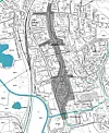Byggeplanen berører dette området. Illustrasjon: Statens vegvesen