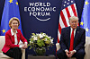 EU-kommisjonens president Ursula von der Leyen møtte president Donald Trump i Davos i 2020. De neste fire årene får de to mye med hverandre å gjøre.