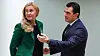 Kadri Simson, EUs kommissær for energi, og den greske energiministeren Kostantinos Skrekas på torsdagens energiministermøte.