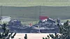 Restene av MUH-1-helikopteret som havarerte på flybasen like etter take-off for to måneder siden. Foto: YONHAP