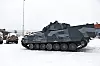 Testvogn: De nye CV90 stormpanservognene som Norge skal ta i bruk om halvannet år blir utstyrt med gummibelter slik som på denne testvogna hos produsenten, BAE Systems Hägglunds.