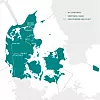 Kartet viser det danske høyspentnettet til Danmarks naboland. Foto: Energinet