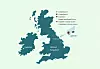 Doggerbank skal bygges i tre byggetrinn. Parken er planlagt 65 kilometer utenfor kysten av Yorkshire. Illustrasjon: Equinor