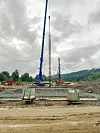 Armeringen i betongpelene til nye Rogna bru, som blir 40 meter lang. Foto: Anlegg Øst Entreprenør