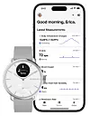 Den nyeste klokkemodellen til Withings har fått temperaturovervåkning. Ikke slik at du kan lese av kroppstemperaturen, men den overvåker temperatursvingninger gjennom døgnet. Til det brukes fire av sensorene i klokka. Opptil 60 prosent av kroppens energibruk går med til å holde temperaturen. Foto: Withings
