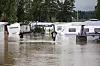 Slik så det ut sist gang Beverøya camping i Bø måtte evakueres i slutten av juli i år. Foto: Ole Berg-Rusten/NTB (arkiv)