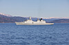 Den danske fregatten HDMS Niels Juel under øvelsen Arctic Dolphin 2025 tidligere i år.