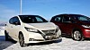 Nissan Leaf og Opel Ampera-e (t.h) var de to elbilene som brukte mest strøm da vi testskjørte dem opp på fjellet i forrige uke.