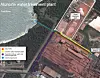 Satellittbilde av området rundt vannrenseanlegget og fargekoder som viser navn på kanalene som fører overflatevann og renset vann ut til elven Pará. Elva er dobbelt så bred som Sognefjorden. Foto: Google/Hydro