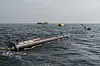 Slik så det ut da det nye designet ble testet i Nordsjøen i høst. Bilde: Ocean Cleanup