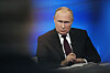 Informasjonskrigen skal ha tilspisset seg etter at Vladimir Putin beordret fullskala invasjonan av Ukraina. Bildet er fra en konferanse i Moskva i desember 2023.