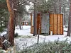 Liasanden rasteplass i furuskogen i Leirdalen (ved Bøverdalen i Lom), Nasjonal turistveg Sognefjellet. Arkitekt: Jensen & Skodvin. Foto: Werner Harstad Foto: Werner Harstad