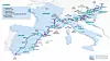 Middelhavskorridoren består av en lang rekke strekninger som forbinder ulike deler av Europa. Illustrasjon: Mediterranean Rail Freight Corridor