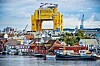 Dolwin beta har blitt et nytt landemerke i Haugesund. Omformerstasjonen er knapt 100 meter lang, 90 meter høy, 74 meter bred og veier 23.000 tonn.