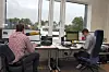 David Mikal Knutsen (t.v) jobber med både mekaniske og hydrodynamiske beregninger. Stian Magnusson (t.h) har bakgrunn fra hydrodynamikk, men trår til på de fleste områder.Alle ansatte har lært seg Autocad. Foto: Tore Stensvold