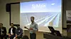 Harald Olderheim ved Kjeller Innovasjon forteller om programmet Sol og Energi. Foto: Hanne Løvik