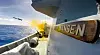 Naval Strike Missile skytes ut fra fregatten Fridtjof Nansen.