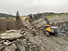 Veitraséen sett mot sør. I bakgrunnen E6, som den midlertidige veien vil koble seg på. Foto: Eirik Natlandsmyr/Statens vegvesen
