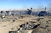 Bildet er frigitt av iranske statlige medier og geolokalisert av CNN. Det viser angivelig utbrente vrakrester fra flere fly og helikoptre rundt 50 kilometer fra den iranske byen Isfahan 5. april 2026. Iranske statlige medier hevder at iranske styrker skjøt ned luftfartøyene på bildene.