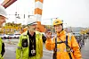 Vidar Nygård Karlsen (f.v) leder ferdigstillingen av plattformdekket og Karl Inge Ulveseth er prosjektleder for Valemon-dekket i Statoil.