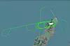 Flyvningen til et testfly fra Airbus over Andøya klokken 14.58 mandag. Flyet har i korte perioder forsvunnet for Flightradar24-tjenesten. Dette kan skyldes jammertesten som pågår i området denne uka. Flyet deltar i øvelsen.