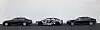 Kamuflert Lucid Air-prototyp sammen med S-klasse og 7-serie på LA-bilmessa i november. Foto: Lucid Motors
