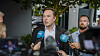 Tesla-sjef Elon Musk møtte deler av pressen før åpningen av ONS. Under åpningen snakket han med konferansier Xenia Wickett.