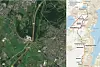 Kart over strekning E05 av sykkelstamveien. Illustrasjon: Statens vegvesen