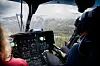 Fra cockpit i legehelikopteret. Foto: Eirik Helland Urke