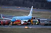Det var full flystans fra Torp lufthavn i Sandefjord etter at et KLM-fly måtte nødlande på Torp lufthavn lørdag ettermiddag.