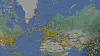 NTNU-forskere brukte faktiske flydata, som de du ser på dette skjermbildet fra Flight Radar 24. Disse kombinerte de med informasjon om flyet og motortypen for å kalkulere klimagassutslippene fra luftfarten fra 197 land i 2019.
