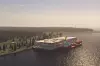 Slik kan et produksjonsanlegg plasseres i nærheten av et vindkraftanlegg. Foto: H2Carrier