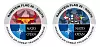 Patcher for Ramstein Flag 26-øvelsens to ulike hovedarenaer. Illustrasjon: NATO Allied Air Command