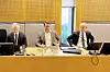 Statens advokater i NH90-saken: Jørgen Vangsnes (f.v) fra Wikborg Rein, Ole Kristian Rigland fra Regjeringsadvokaten og Ola Nisja fra Wikborg Rein. Foto: Roald Ramsdal