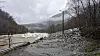 Fylkesvei 301 i Utladalen i Årdal etter at ras stengte veien i november 2022.