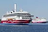 Viking Grace ble bygget i 2013 med LNG dual fuelmotorer. Nå har det også fått montert rotorseil fra Norsepower.