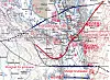VALGETS KVAL: Illustrasjonen viser dagens tunnel i midten, og de to foreløpige brutraseene på henholdsvis nord- og sørsiden.