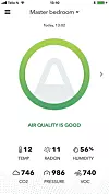 Årets app: Airthings har puttet langt flere sensorer inn i den samme boksen og måler en rekke luftkvalitetparameter i sanntid og over tid. Foto: Airthings