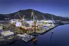 Kleven Verft desember 2018 - like før Fridtjof Nansen ble sjøsatt. Roald Amundsen i bakgrunnen.