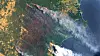 Dette bildet fra Copernicus Satellite Imagery viser brannen på Clyde Mountain, 20 mil utenfor Sydney, Australia.