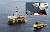 Riggen Polar Pioneer fotografert da den boret for Statoil på Skrugard-feltet i Barenshavet.