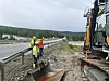Fra dagens kraftnett skal det legges kabel opp til anleggsområdet. Arbeidet startet ved Garajokka, på Altasiden av Kløfta. Foto: Edgar Olsen/Statens vegvesen