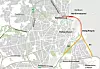Dagens undersøkelser for en havnetunnel blir utvidet med et alternativ som går langs østkysten av Amager. Illustrasjon: Ulrik Andersen, By og Havn