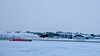 Et av de to F-35-kampflyene som onsdag besøkte en uvanlig nedsnødd Sola lufthavn som ledd i den pågående utviklinga av et nytt spredningskonsept.